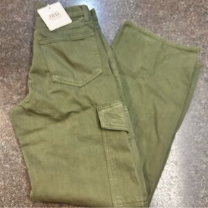 Just Black Denim JBD Dark Olive Cargo Pants cotton Women's 26 NWT Read sizing